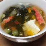 豆腐とカニかまのコンソメスープ